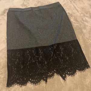 Black pencil skirt with lace